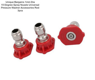 Unique Bargains 1mm Dia 15 Degree Spray Nozzle Universal Pressure Washer Accessories Red 3pcs