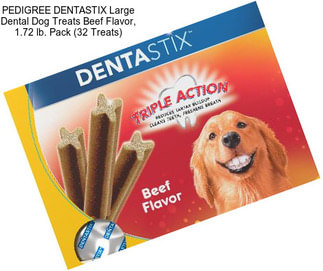 PEDIGREE DENTASTIX Large Dental Dog Treats Beef Flavor, 1.72 lb. Pack (32 Treats)