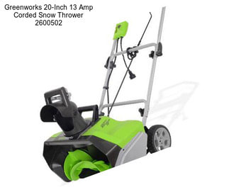 Greenworks 20-Inch 13 Amp Corded Snow Thrower 2600502