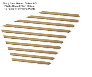 Sturdy Steel Garden Stakes 3-Ft Plastic Coated Plant Stakes, 10 Packs for Climbing Plants