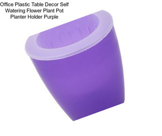 Office Plastic Table Decor Self Watering Flower Plant Pot Planter Holder Purple