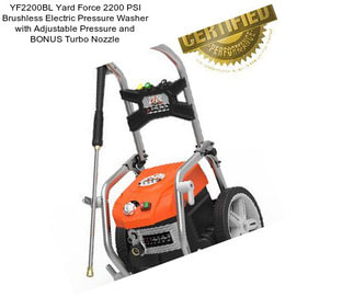 YF2200BL Yard Force 2200 PSI Brushless Electric Pressure Washer with Adjustable Pressure and BONUS Turbo Nozzle