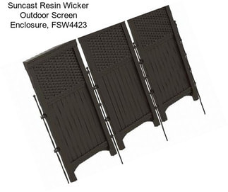 Suncast Resin Wicker Outdoor Screen Enclosure, FSW4423