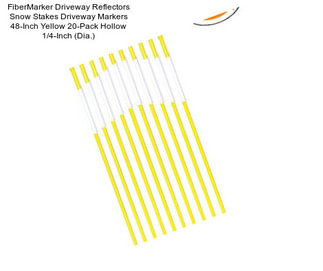 FiberMarker Driveway Reflectors Snow Stakes Driveway Markers 48-Inch Yellow 20-Pack Hollow 1/4-Inch (Dia.)