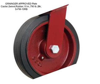 GRAINGER APPROVED Plate Caster,Swivel,Rubber,10 in.,790 lb.,Blk, S-FM-10RB
