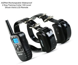 AGPtek Rechargeable Waterproof 2 Dog Training Collar 100 Level Shock Vibra LCD Remote