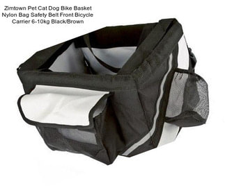 Zimtown Pet Cat Dog Bike Basket Nylon Bag Safety Belt Front Bicycle Carrier 6-10kg Black/Brown