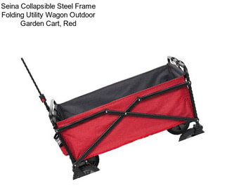 Seina Collapsible Steel Frame Folding Utility Wagon Outdoor Garden Cart, Red