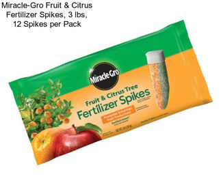 Miracle-Gro Fruit & Citrus Fertilizer Spikes, 3 lbs, 12 Spikes per Pack