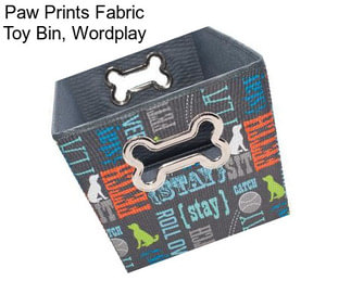 Paw Prints Fabric Toy Bin, Wordplay