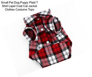Small Pet Dog Puppy Plaid T Shirt Lapel Coat Cat Jacket Clothes Costume Tops