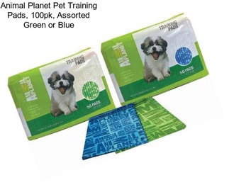 Animal Planet Pet Training Pads, 100pk, Assorted Green or Blue