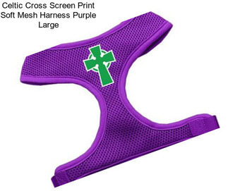 Celtic Cross Screen Print Soft Mesh Harness Purple Large