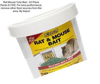 Rat Mouse Vole Bait - 32 Place Packs 61305, For best performance, remove other food sources from the area. By Kaput