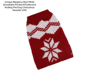 Unique Bargains Red White Snowflake Printed RTurtleneck Knitting Pet Dog Chihuahua Sweater XXS