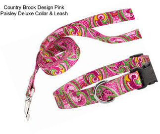 Country Brook Design Pink Paisley Deluxe Collar & Leash