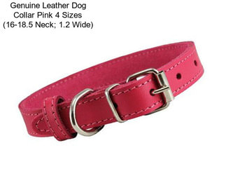 Genuine Leather Dog Collar Pink 4 Sizes (16\