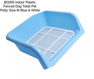 BG005 Indoor Plastic Fenced Dog Toilet Pet Potty Size M Blue & White