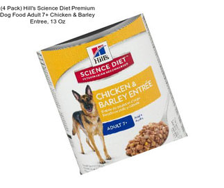 (4 Pack) Hill\'s Science Diet Premium Dog Food Adult 7+ Chicken & Barley Entree, 13 Oz