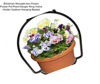 Brinkman Wrought Iron Flower Flower Pot Plant Hanger Ring Votive Holder Outdoor Hanging Basket