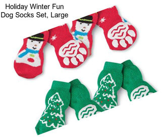 Holiday Winter Fun Dog Socks Set, Large