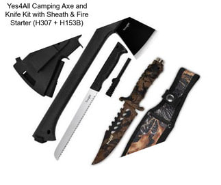 Yes4All Camping Axe and Knife Kit with Sheath & Fire Starter (H307 + H153B)