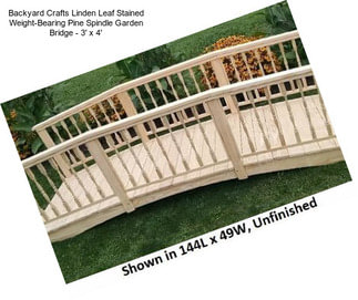 Backyard Crafts Linden Leaf Stained Weight-Bearing Pine Spindle Garden Bridge - 3\' x 4\'