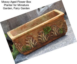 Mossy Aged Flower Box Planter for Miniature Garden, Fairy Garden