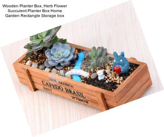 Wooden Planter Box, Herb Flower Succulent Planter Box Home Garden Rectangle Storage box