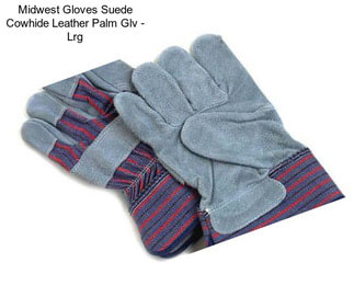 Midwest Gloves Suede Cowhide Leather Palm Glv - Lrg