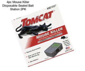 4pc Mouse Killer Disposable Sealed Bait Station 2PK