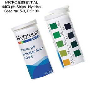 MICRO ESSENTIAL 9400 pH Strips, Hydrion Spectral, 5-9, PK 100