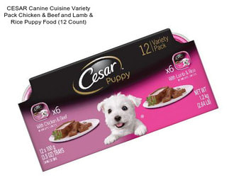 CESAR Canine Cuisine Variety Pack Chicken & Beef and Lamb & Rice Puppy Food (12 Count)