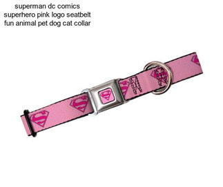 Superman dc comics superhero pink logo seatbelt fun animal pet dog cat collar