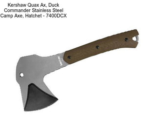 Kershaw Quax Ax, Duck Commander Stainless Steel Camp Axe, Hatchet - 7400DCX