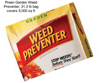 Preen Garden Weed Preventer, 31.3 lb bag covers 5,000 sq ft