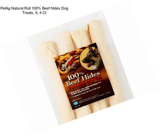 PetAg Natural Roll 100% Beef Hides Dog Treats, 9\