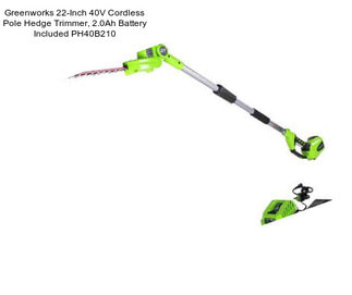 Greenworks 22-Inch 40V Cordless Pole Hedge Trimmer, 2.0Ah Battery Included PH40B210