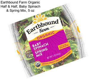 Earthbound Farm Organic Half & Half, Baby Spinach & Spring Mix, 5 oz