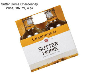 Sutter Home Chardonnay Wine, 187 ml, 4 pk