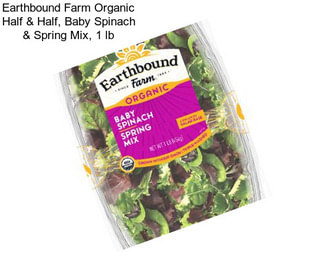 Earthbound Farm Organic Half & Half, Baby Spinach & Spring Mix, 1 lb