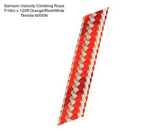 Samson Velocity Climbing Rope 7/16in x 120ft Orange/Red/White Tensile 6000lb