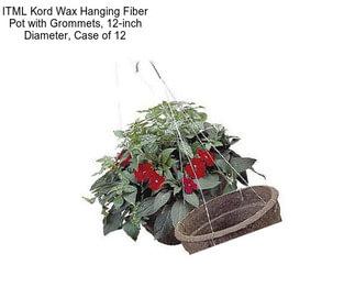 ITML Kord Wax Hanging Fiber Pot with Grommets, 12-inch Diameter, Case of 12