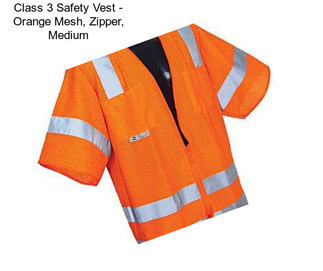 Class 3 Safety Vest - Orange Mesh, Zipper, Medium