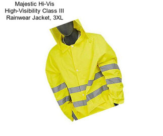 Majestic Hi-Vis High-Visibility Class III Rainwear Jacket, 3XL