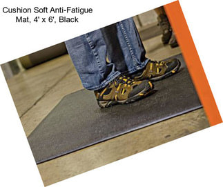 Cushion Soft Anti-Fatigue Mat, 4\' x 6\', Black