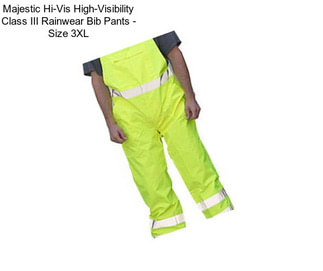 Majestic Hi-Vis High-Visibility Class III Rainwear Bib Pants - Size 3XL