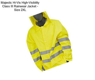 Majestic Hi-Vis High-Visibility Class III Rainwear Jacket - Size 2XL