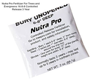 Nutra Pro Fertilizer For Trees and Evergreens 16-8-8 Controlled Release 3 Year