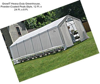 GrowIT Heavy-Duty Greenhouse, Powder-Coated Peak-Style, 12 Ft. x 24 Ft. x 8 Ft.